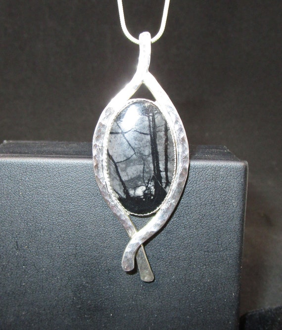 Jasper C 301 charm 925 Silver necklace - free shipping / Free Shipping