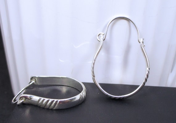 BO-167 shape 925 Silver - free hoop earring