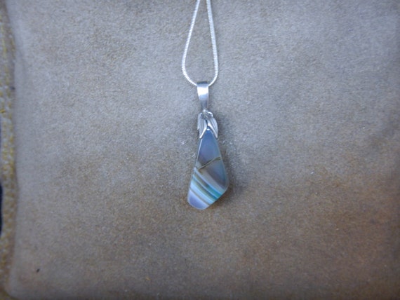 Charm on chain agate stone