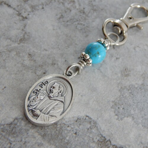 Catholic Saint Key Chain Religious Medals Confirmation Etsy