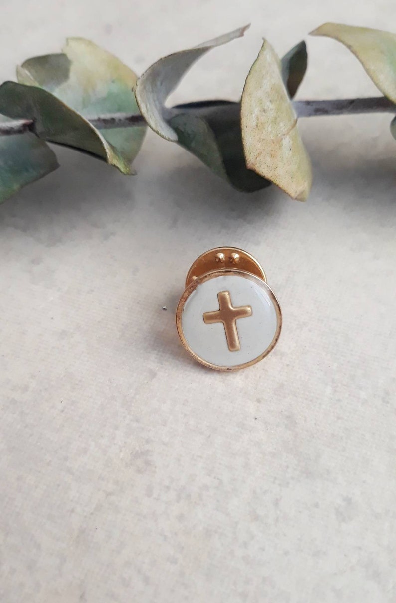 Catholic Lapel Pin Gold Cross first Holy Communion Pin Etsy