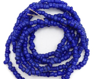 Maasai beads, Africa, blue, 2 mm, 1 strand, 58 cm, African beads