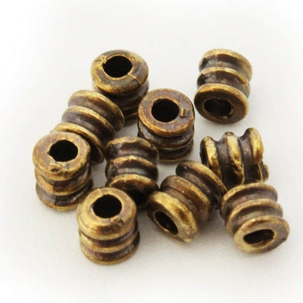 spacer kralen metalen kralen 4-5 mm brons gekleurd 10 stuks zwarte patina zamac spacer buis kralen zamac kralen 5 mm kralen bronzen kralen bevindingen