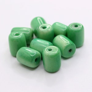 Tagua cylinder aqua 8 mm 10 pieces tagua beads natural beads 8 mm beads tube beads image 1