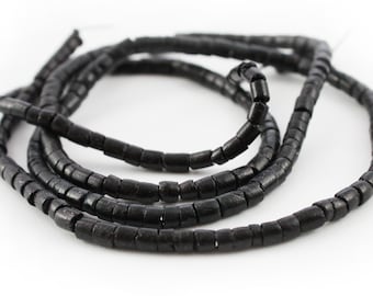 Coconut beads black 4 mm heishi 1 XL strand black coconut beads coconut discs brown washers spacer beads heishi coco beads