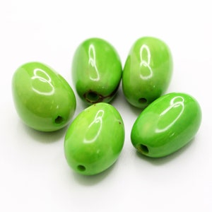Visola beads lemon 17 mm 5 pieces seed beads natural beads image 1