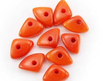 Tagua triangles orange 10 pieces 8 mm spacer tagua beads small square natural beads