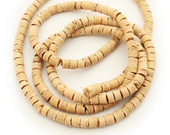 Coconut beads natural white 4 mm heishi 1 XL strand coconut beads coconut discs beige washers spacer beads heishi coco beads