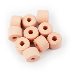 Ceramic cylinder pink 8 mm 10 pieces matt ceramic beads barrels image 1