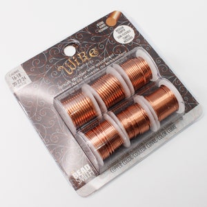 Copper wire set 6 sizes 0.5-1.29 mm jewelry wire medium hard Beadsmith Wire Elements image 1