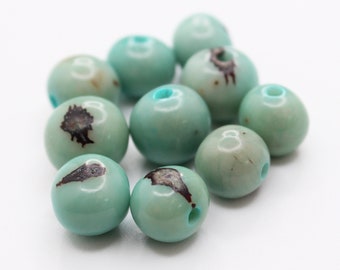 acai beads azai beads sky blue 8 mm 10 pieces, seed beads, acai seeds, rainforest beads, natural beads, skyblue beads
