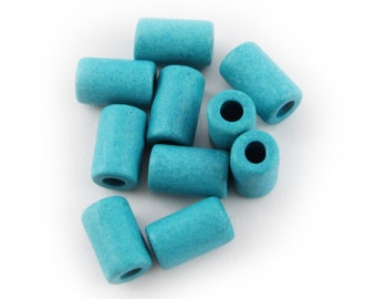 ceramic beads ceramic tubes turquoise matt 10 mm 10 pieces ceramic beads long beads 10 mm turquoise Greek beads