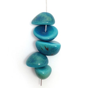 10 Tagua Flügel aqua 25-35mm 10 Stück Taguaperlen tagua beads tagua wings tagua