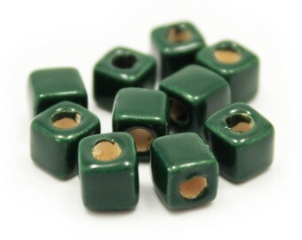 2480 100 Stück Glasperlen 8mm Grün Perlen Glas Beads Glänzend Gespritzt