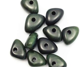 Tagua Linsen weinrot 8mm 10 Stück Taguaperlen runde flache Perlen spacer