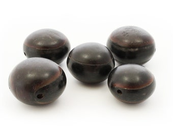 5 Visola Perlen schwarz 17mm 5 Stück Samen Perlen länglich