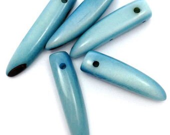 10 Tagua Flügel aqua 25-35mm 10 Stück Taguaperlen tagua beads tagua wings tagua