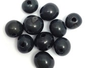 10 Azai beads, dark green, 5 mm, 10 pieces, seed pearls, azai seeds, pearls round, pearls small, balls, seed beads, natural beads