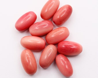 Tagua olives pink 9-11 mm 10 pcs tagua beads pink beads olive shaped beads natural beads 9 mm beads spacer beads Beads for bracelet