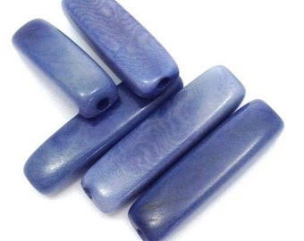 Tagua tubes light blue 20-30 mm 5 pieces square bead tubes