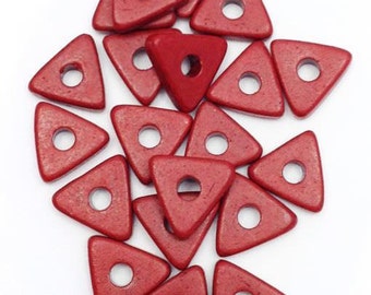 Ceramic beads triangles dark red 10 mm 20 pieces triangular red ceramic beads 10 mm square beads red ceramic spacer beads