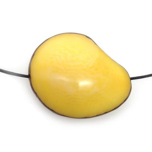 Tagua nut yellow flattened on both sides 42 mm large Tagua pendant irregular large natural pearl oval statement pendant natural beads image 2