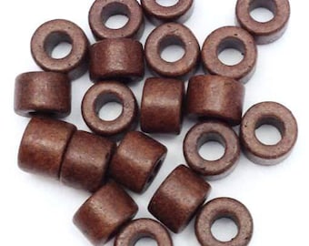 ceramic beads ceramic cylinder dark brown 6 mm 20 pieces ceramic beads Greek ceramic beads brown 6 mm beads ceramic tubes