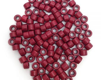 Ceramic cylinder bordeaux 6 mm 100 pieces red ceramic beads greek ceramic tubes 6 mm tubes red ceramic beads mykonos beads