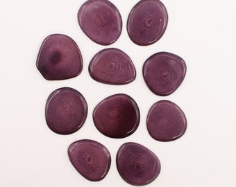 Tranches de noix de Tagua lilas 24 mm 10 pièces pour coller des perles de boucles d'oreilles pour la fabrication de bijoux