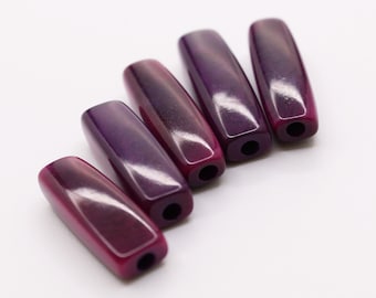 Tagua tubes purple 20-30 mm 5 pieces square Tagua nut tube beads Natural beads for necklaces