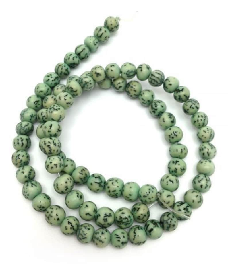 Salwag beads, turquoise, 6-7 mm, 1 strand, 65 pieces, seed pearls image 1