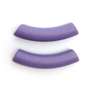 ceramic beads ceramic tubes lilac 28 mm 2pcs tubes curved ceramic beads long bent tubes greek beads beads for bracelets lilac beads