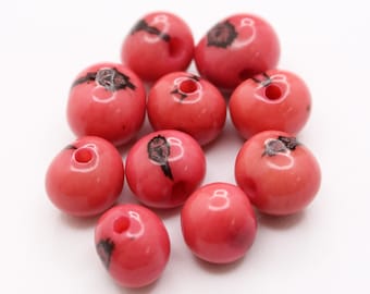 acai beads Azai beads pink 8 mm 10 pieces, seed beads, Azai, beads round, acai seeds, seed beads, natural beads, natural beads, pink acai