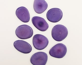 Tagua mini discs blue-purple 24 mm 10 pieces earrings glue thin purple tagua beads make your own earrings