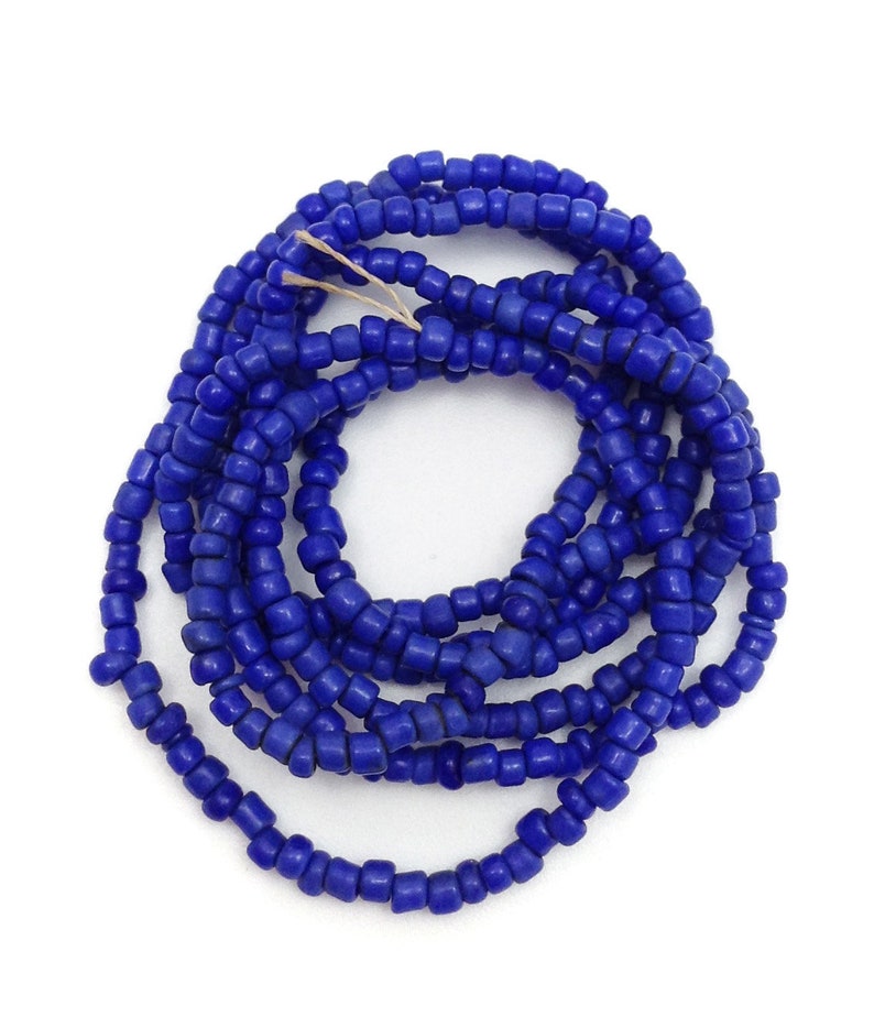 Maasai beads, Africa, blue, 2 mm, 1 strand, 58 cm, African beads image 1