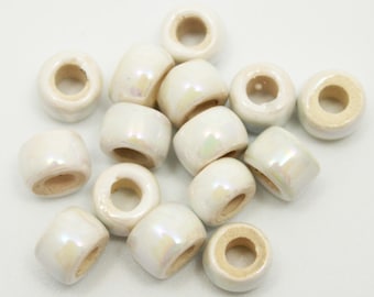 ceramic tubes ceramic cylinder white 6 mm 15 pieces enamel glossy ceramic beads white enamel beads enamel ceramic beads 6 mm tube beads