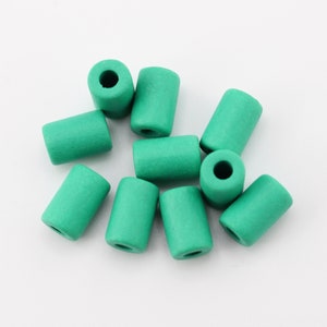 Tubi in ceramica turchese opaco 10 mm 10 pezzi perline in ceramica perline verdi lunghe 10 mm Perline a tubo greco