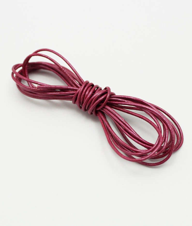 Leather Cord 1 mm leather strap 2 m pink metallic round leather band jewelry Ribbon pink leather cord 1 mm jewelry cord round leather cord for bracelets