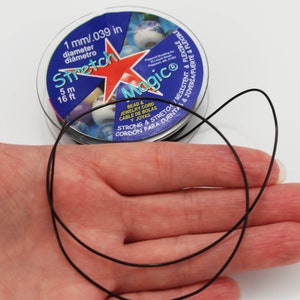 Stretch Band 1 mm black 5 m Stretch Magic Elastic Cord rubber band for bracelets