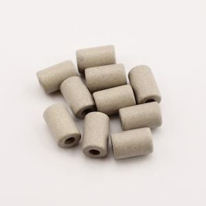 Tubi in ceramica grigio opaco 10 mm 10 pezzi perline in ceramica perline lunghe grigie 10 mm perline tubolari greche