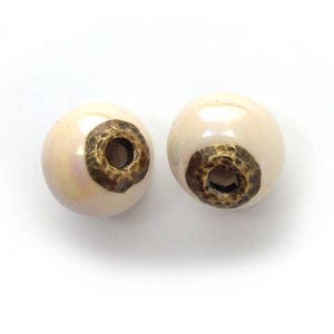 ceramic beads ceramic beads mother-of-pearl colors 12 mm 2 pieces with cap white greek beads beads with caps 12 mm beads large hole beads