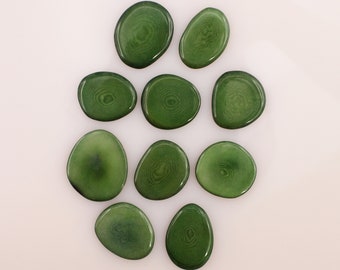 Tagua mini discs green 24 mm 10 pieces earrings glue thin tagua beads make your own earrings triangles natural beads