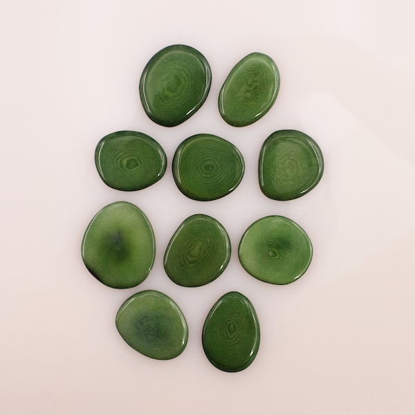 Tagua mini disques vert 24 mm 10 pièces boucles d'oreilles colle fines perles tagua boucles d'oreilles faire soi-même triangles perles naturelles