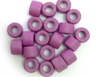 Ceramic cylinder lilac 6 mm 20 pieces purple ceramic beads Greek spacer tubes small parts for bracelet