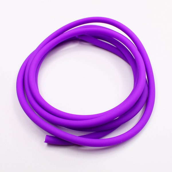 Tube caoutchouc creux 4 mm violet fluo trou 1 m élastique 2 mm tube caoutchouc élastique creux