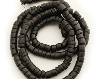 Coconut beads black 5 mm Heishi 1 strand 150 pieces coconut beads coconut discs black washers spacer beads heishi coco beads