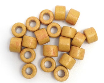 ceramic beads ceramic cylinder mustard colored 6 mm 20 pieces ceramic beads greek ceramic beads 6 mm tubes tube beads mustard beads