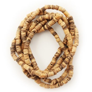 Coconut beads tiger 3-4 mm heishi 1 XL strand brown beads coco beads natural beads heishi beads spacer beads eco friendly 3 mm beads