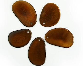 Tagua chips brown medium 25 mm 5 pieces one hole Tagua beads for earrings irregular discs mismatched beads for jewelry