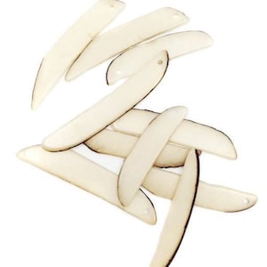 Tagua wings natural white 25 mm 10 pieces long thin beads 35 mm dangling swinging discs pendants square irregular parts for earrings